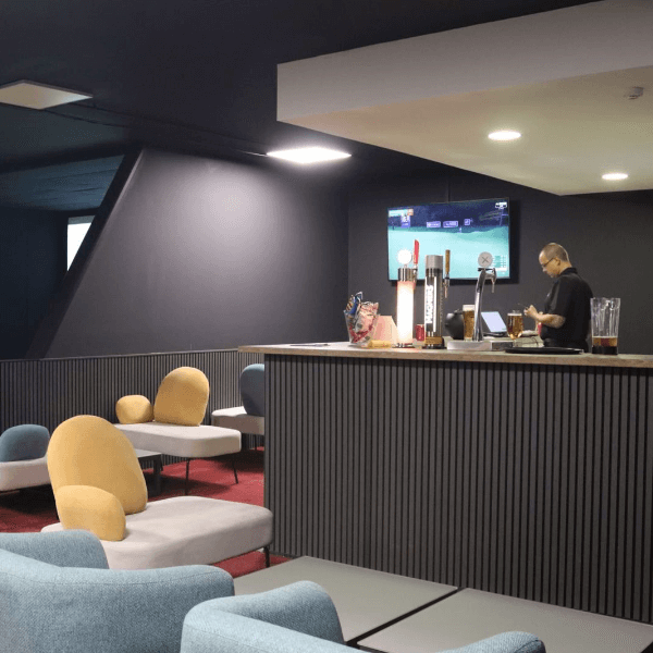 Bar area with selections of seats and drinks available